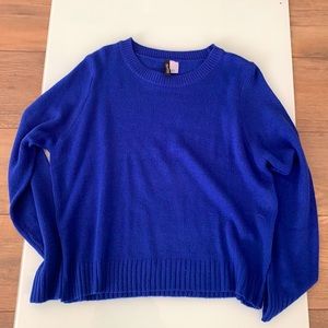 H& M sweater in bright blue. Size medium.